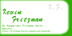 kevin fritzman business card